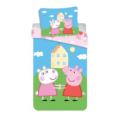 Jerry Fabrics Dětské bavlněné povlečení do postýlky Peppa Pig, 100 x 135 cm, 40 x 60 cm