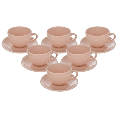 Orion Komplet ceramicznych filiżanek z talerzykiem Alfa 0,25 l, beżowy, 6 szt.