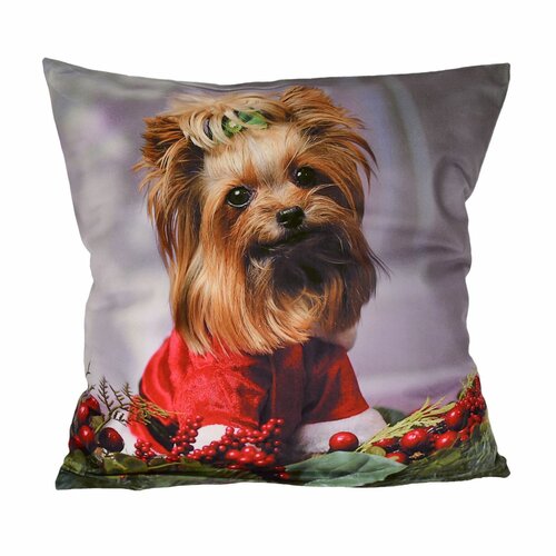 Weihnachtskissenbezug Yorkshire Terrier, 40 x 40 cm