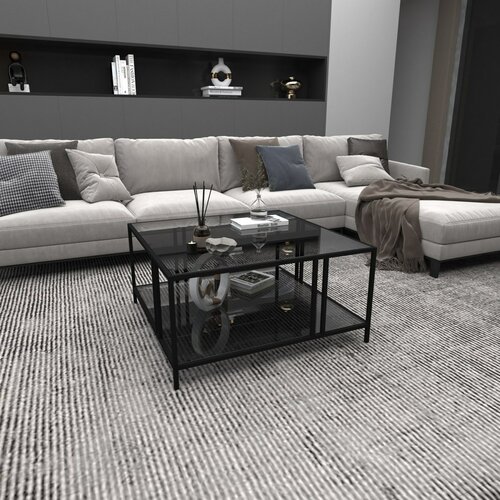 Uranus Black dohányzóasztal sötét üveggel