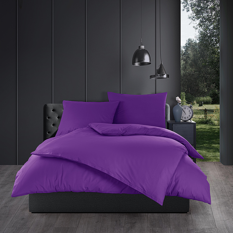 Lenjerie de pat din bumbac Culoare violet , 140 x200 cm, 70 x 90 cm