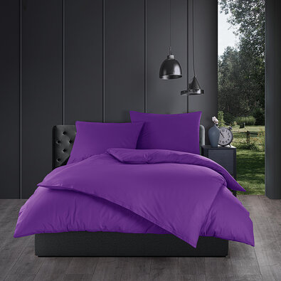 Бавовняна постільна білизна Color фіолетовий, 140 х 200 см, 70 х 90 см