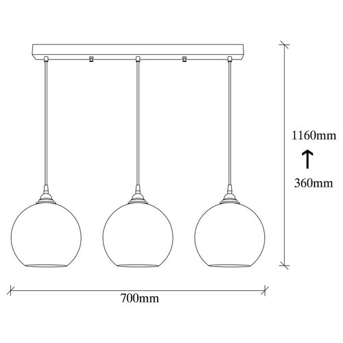Lampa wisząca Horizont Gold - 022, złoto-czarna