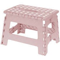 Plastikowy stołek składany z ABS Nina różowy, 29 x 22 x 22 cm