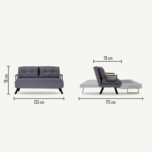 Klappsofa Sando 2 Grey
