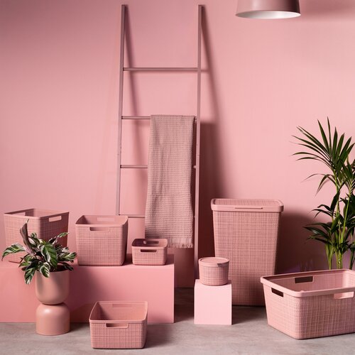 Curver Coș pentru rufe murdare Jute 58 l, roz