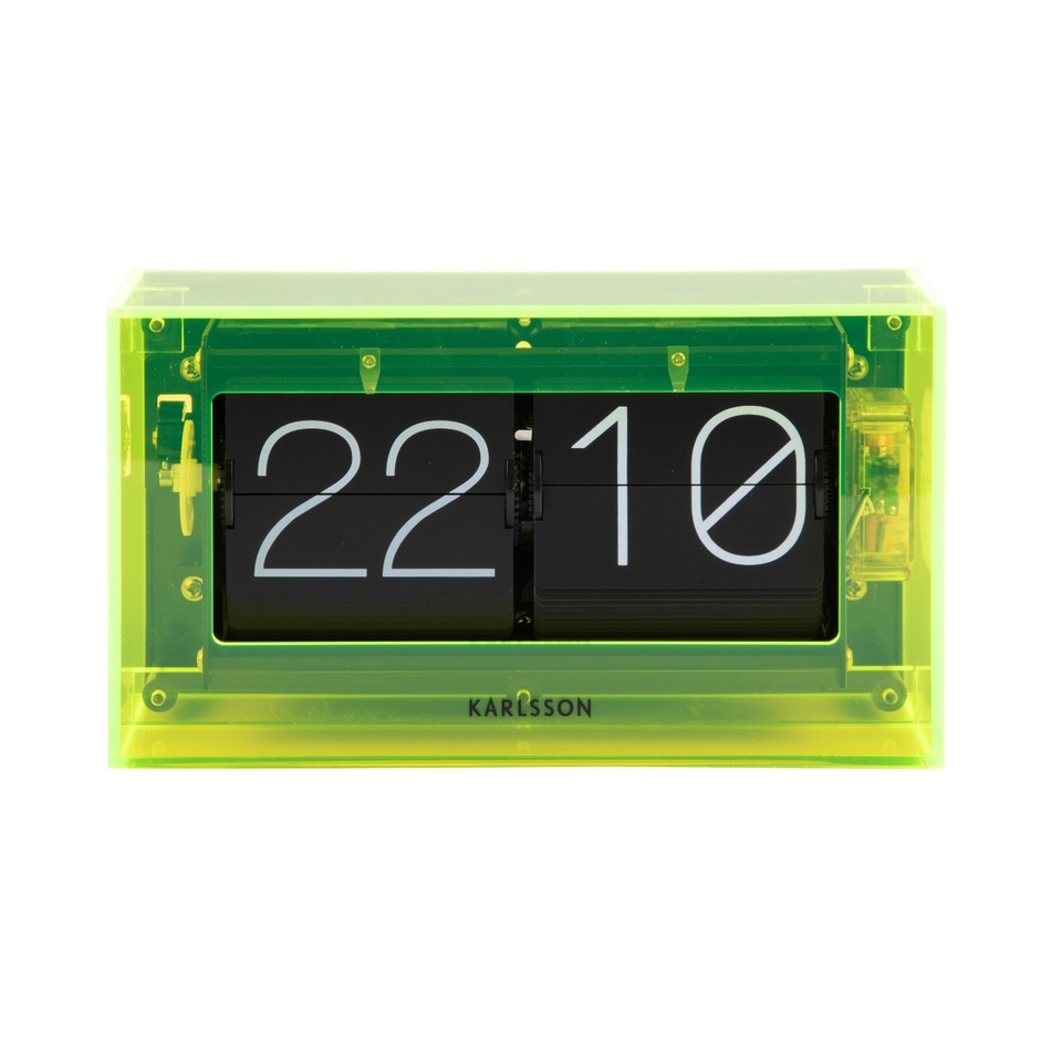 Karlsson 5976YE dizajnové nástenné/stolné hodinyzelené, 21 cm