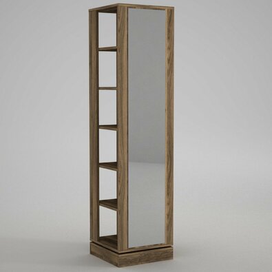 Wieszak obrotowy z lustrem Roll Walnut