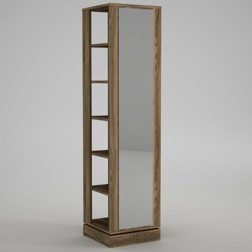 Wieszak obrotowy z lustrem Roll Walnut