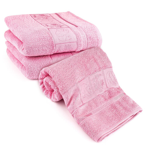 4Home Sada Bamboo růžová osuška a ručníky, 70 x 140 cm, 2 ks 50 x 100 cm