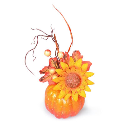 Podzimní aranžmá Dýně se slunečnicí, 10 x 16 cm