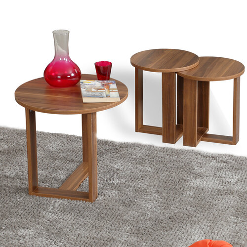 Masă pliabilă Mira Walnut, 3 buc
