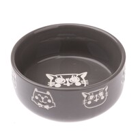 Keramická miska pro kočku 300 ml, šedá, 12 x 4,8 cm Keramická miska pro kočku 300 ml, šedá, 12 x 4,8 cm