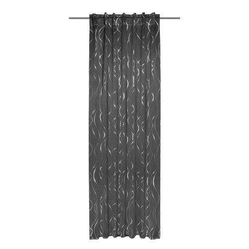 Draperie cu agăţători mascate  Albani Miguel, gri închis, 245 x 135 cm