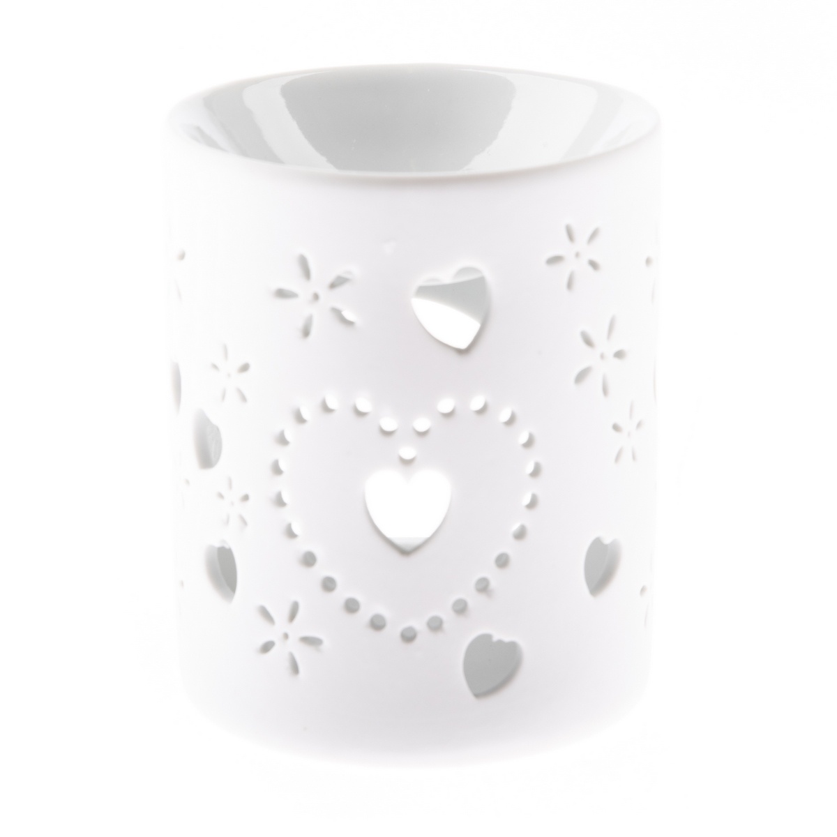 Porcelán aromalámpa Hearts, 8,5 x 10 cm