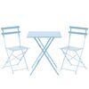 Aldotrade Klappbare Gartenmöbel Bety Blau, Tisch und 2 Stühle Set