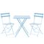 Aldotrade Klappbare Gartenmöbel Bety Blau, Tisch und 2 Stühle Set