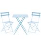 Aldotrade Klappbare Gartenmöbel Bety Blau, Tisch und 2 Stühle Set