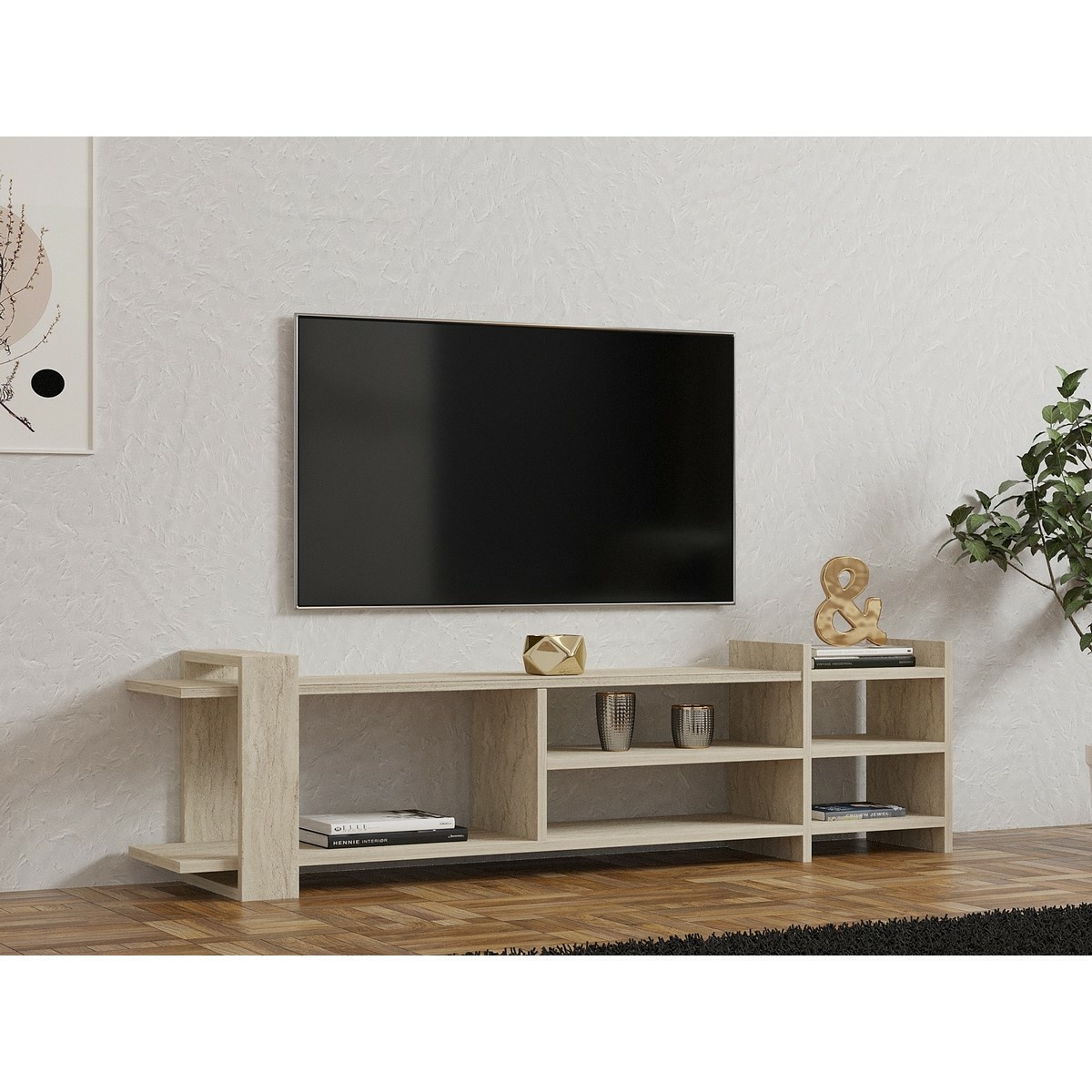 Televízny stolík Zeyna Travertine