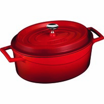 LAVA Metal Ovaler Gusseisen-Topf rot, 4,8 l, Durchmesser 29 cm