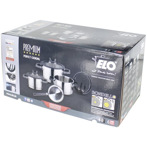 Elo 30004 Premium 4dílná sada nerezových hrnců Rondello