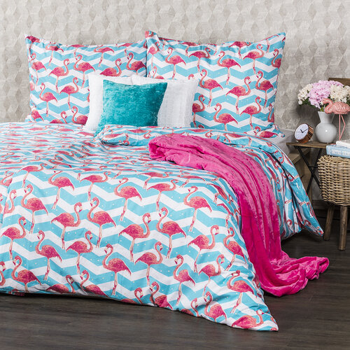4Home Pościel bawełniana Flamingo, 220 x 200 cm, 2 szt. 70 x 90 cm