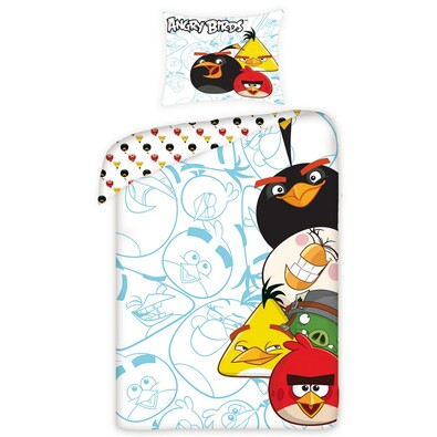 Detské bavlnené obliečky Angry Birds 5002, 140 x 200 cm, 70 x 80 cm