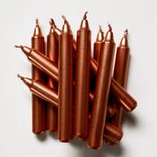 Komplet świeczek metalicznych do tradycyjnego stroika anielskiego Dzwonek, 12 szt., miedziany