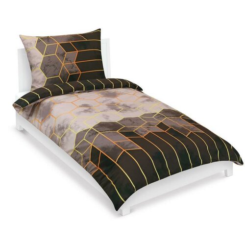 Bellatex Pościel bawełniana Plaster miodu brązowy, beżowy, 140 x 200, 70 x 90 cm