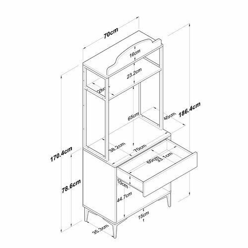 Schrank Jehy Walnut and White