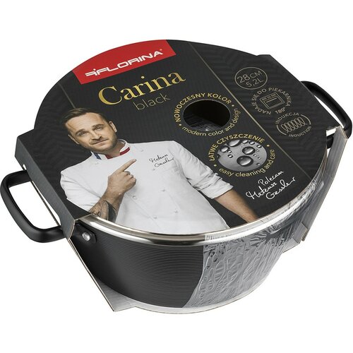 Florina Hliníkový hrnec Carina Black 5,2 l, 28 cm