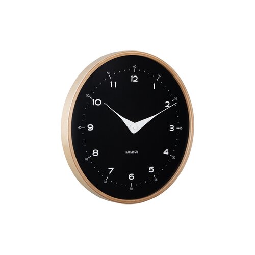Karlsson 5995BK designové nástěnné hodiny černá, pr. 30 cm