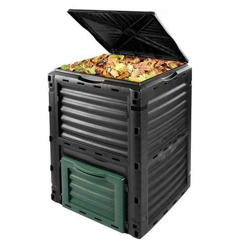 Kompostownik, 300 l, czarny, 80 x 59 x 60 cm