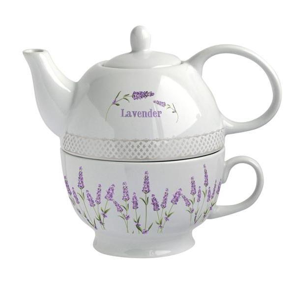 Porcelánova kanvička so šálkou Levanduľa 2
