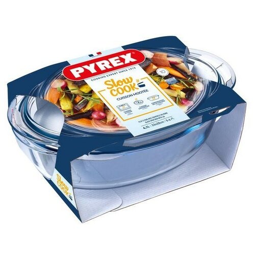 Pyrex Steklena posoda za pečenje s pokrovom, 4,1 l
