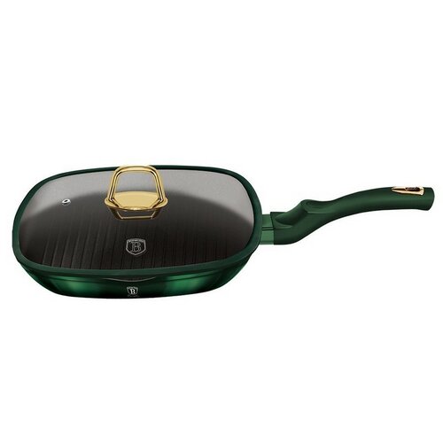 Berlinger Haus Grillpfanne mit Deckel undTitanoberfläche Emerald Collection, 28 cm