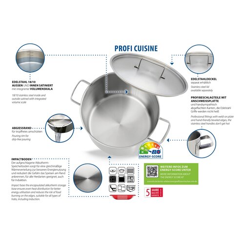 Elo 24216 Garnek nierdzewny Profi Cuisine 16 cm, 1,9 l