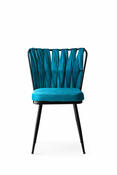 Set de scaune de sufragerie Kusakli Blue and Black, 4 buc.