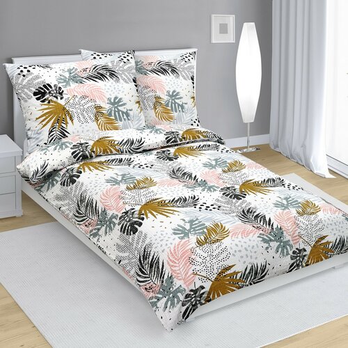 Bellatex Krep posteljnina Peříčka barvna, 140 x200 cm, 70 x 90 cm