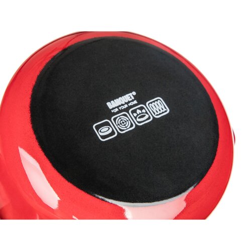 Banquet Emailed pot with lid Milton red, 12 cm,0.78 l