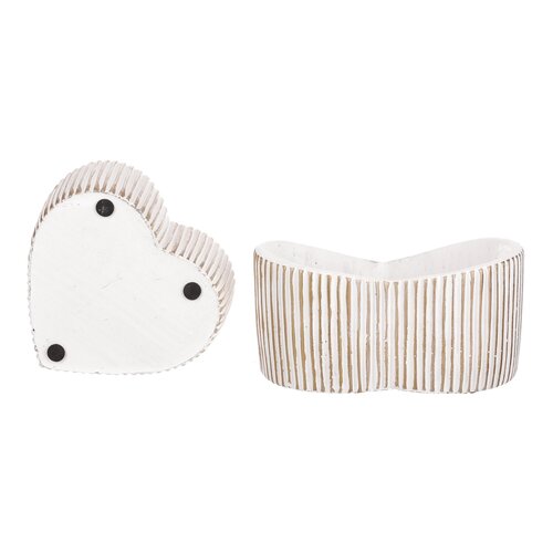 Set of concrete bowls in the shape of a heart, 2pcs