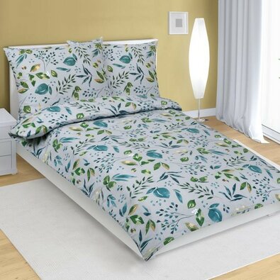 Lenjerie de pat din bumbac Bellatex Lupin verde ,140 x 220 cm, 70 x 90 cm