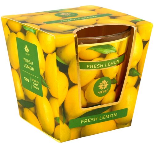 Arome Vonná svíčka ve skle Fresh Lemon, 120 g