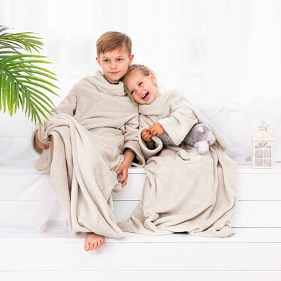 Decoking odeja z rokavi Lazy Kids krem , 90 x 105cm
