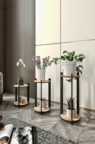 Stojan na kvety Flower Desk Round - Oak