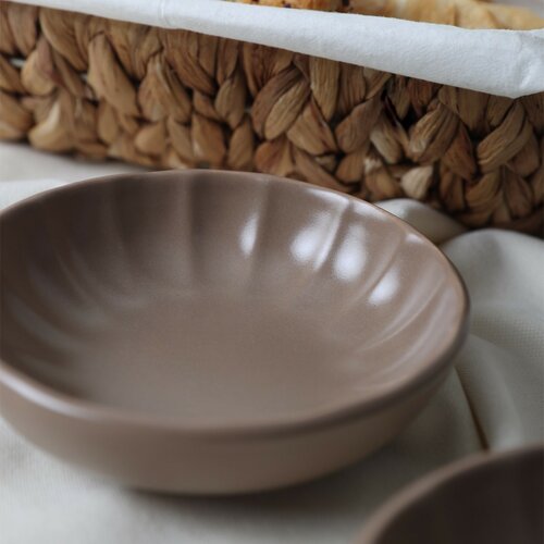 Set mit 6 Steingutschalen Laguna 12 cm, braun