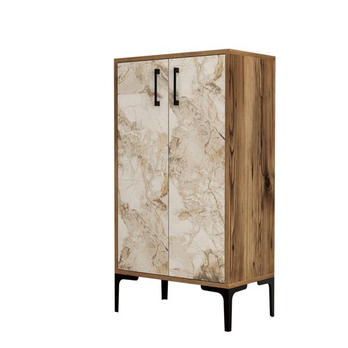 Szafka na buty Prag Walnut and White Marble