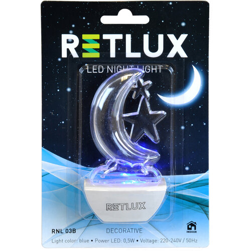 Retlux LED Światełko nocne, księżyc, niebieski