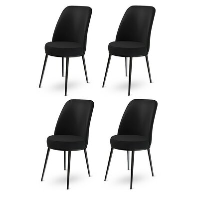 Zestaw krzeseł do jadalni Dexa Black and Black, 4 szt.