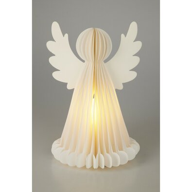Svítící vánoční dekorace Anděl, 28 cm, 6 LED, na baterie, časovač